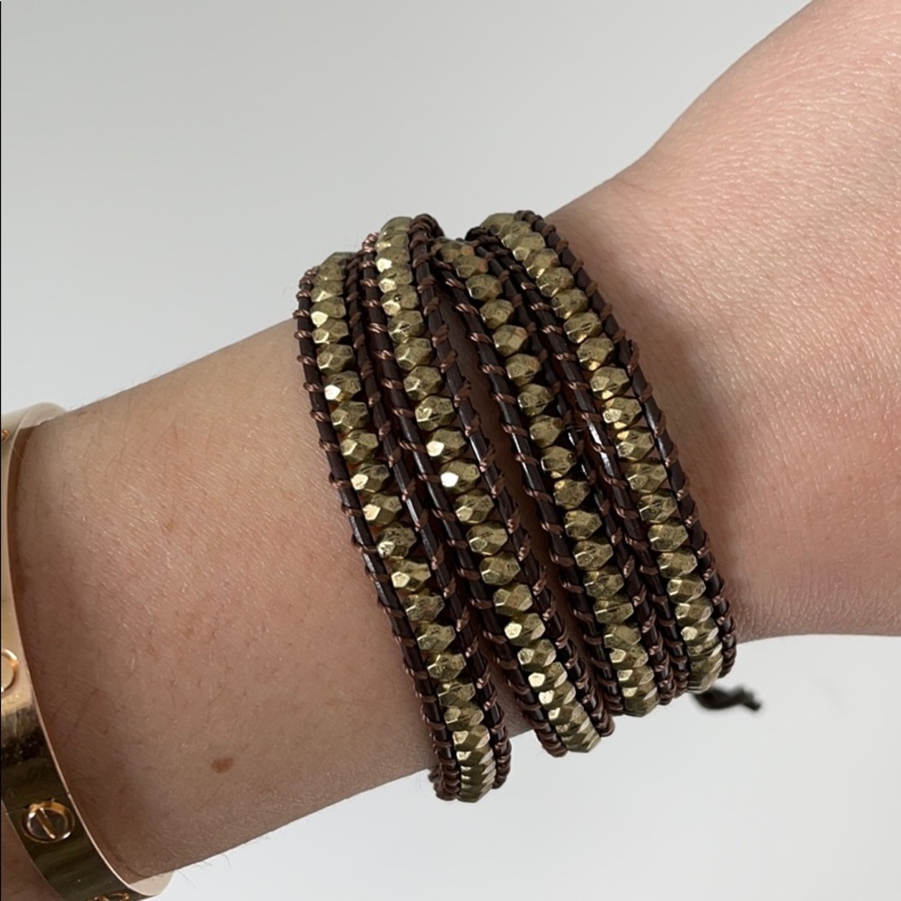 Brown and Gold Wrap Bracelet